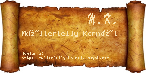 Müllerleily Kornél névjegykártya
